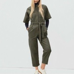 Everlane Green Fatigue Short Sleeve Jumpsuit - 6
